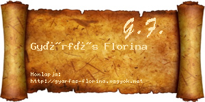 Gyárfás Florina névjegykártya